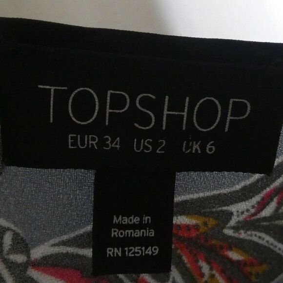 TopShop Floral Cold Shoulder Boho Blouse Shirt Top - Picture 7 of 12
